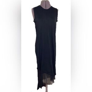 Q Dorit Sharon Mesh Hem Designer Midi Dress Size L